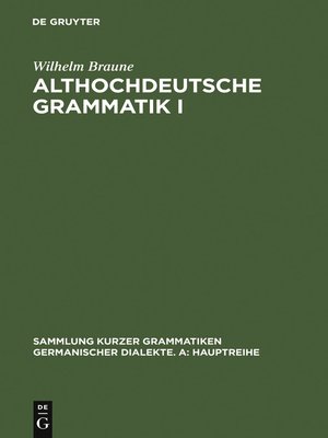 cover image of Althochdeutsche Grammatik I
